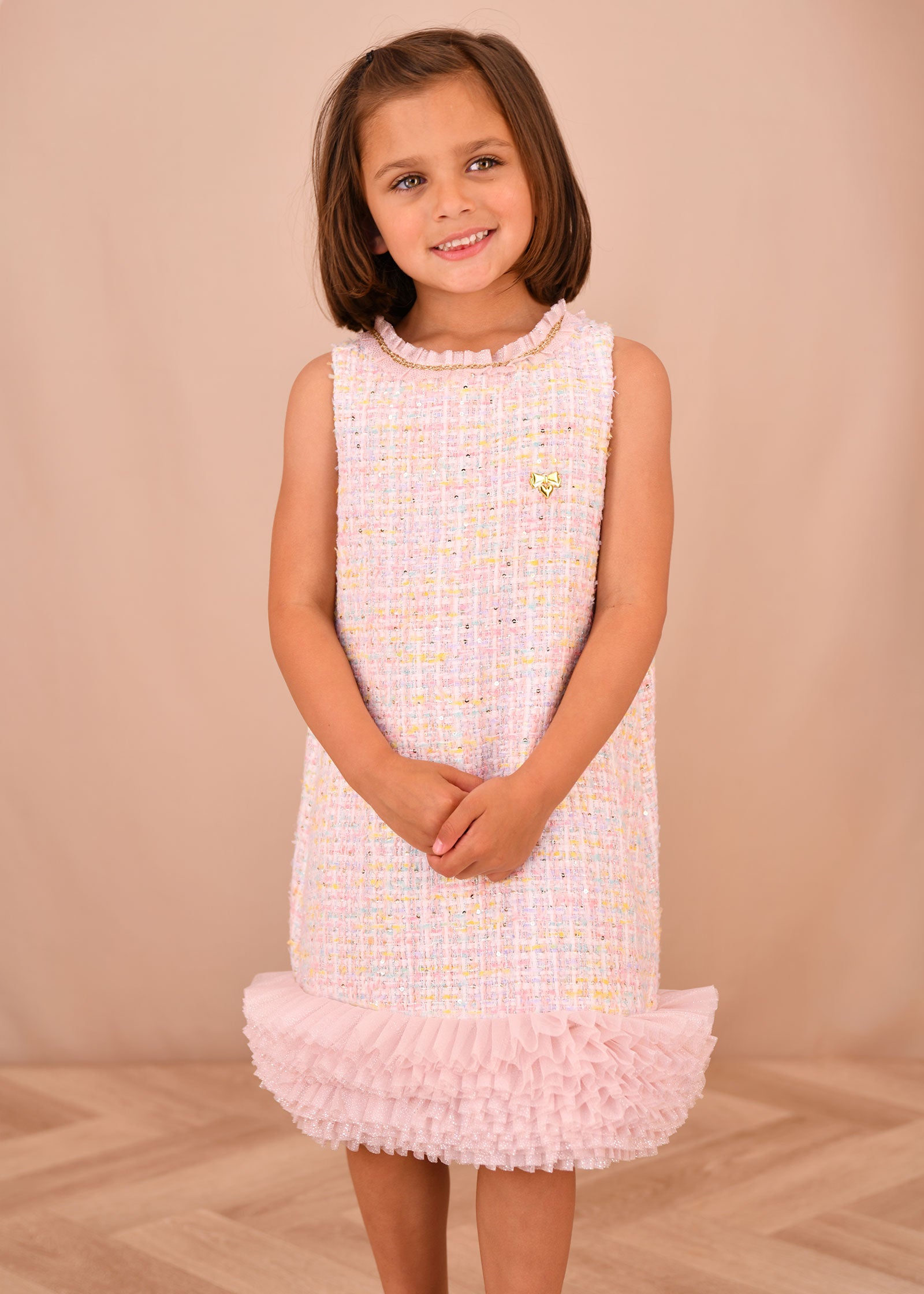 Wren Knitted Jacquard Dress Pink Mix