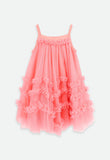 Zigzag Tulle Dress Coral