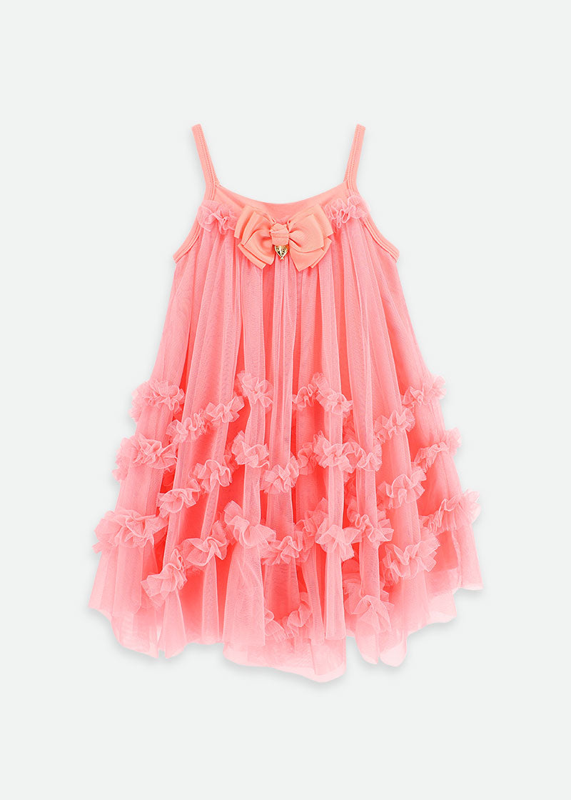 Zigzag Tulle Dress Coral