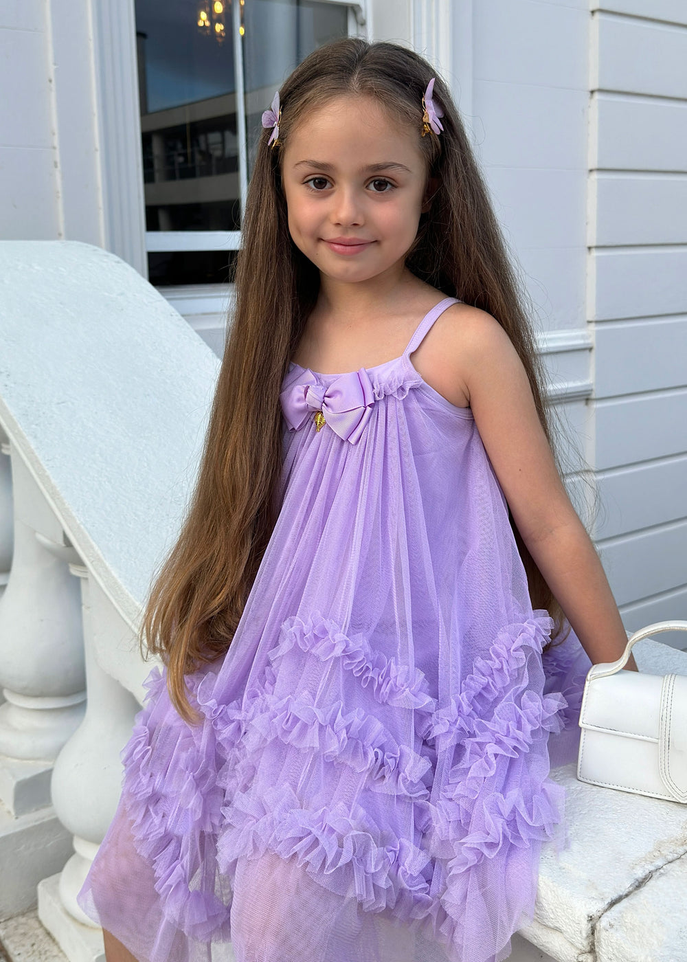 Zigzag Tulle Dress Lilac