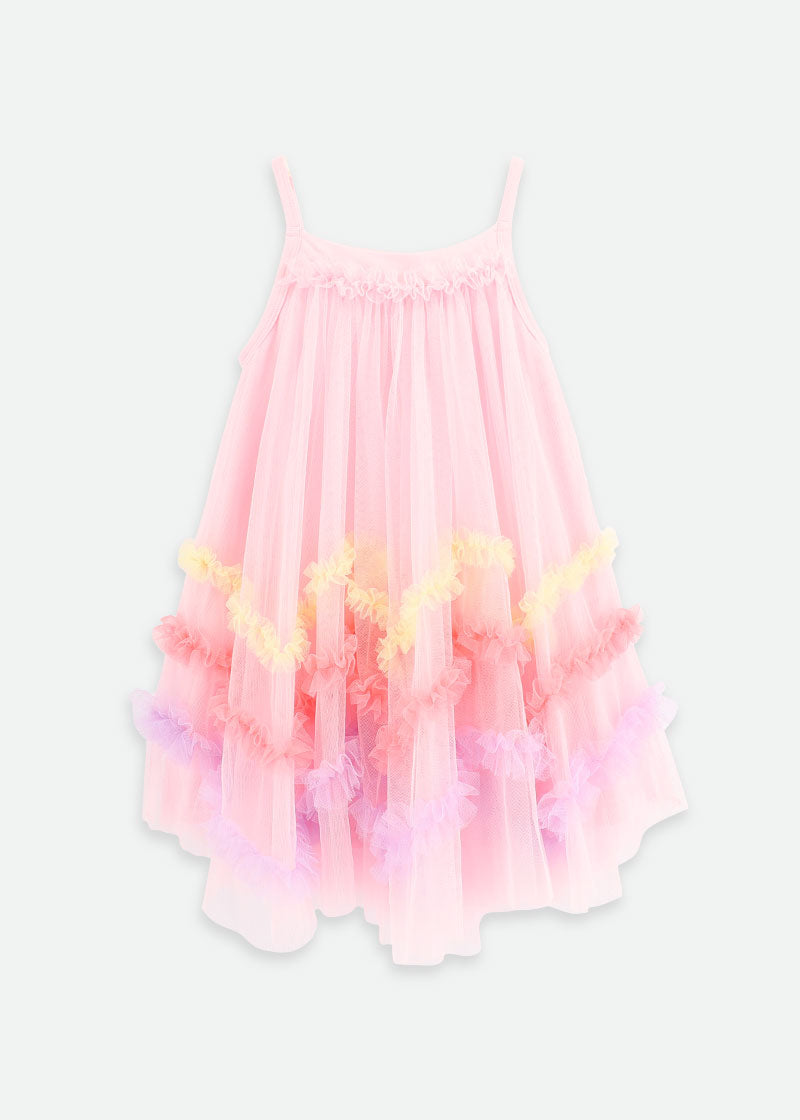 Zigzag Tulle Dress Pale Pink