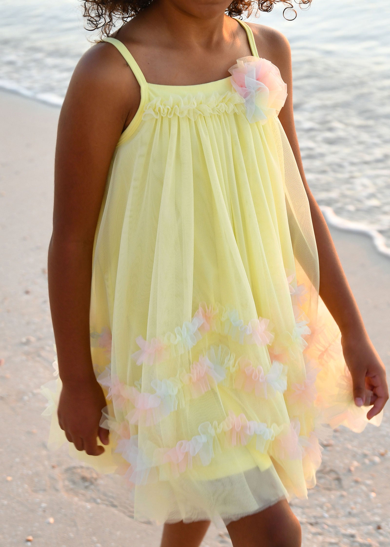 Zigzag Tulle Dress Sherbert/Rainbow