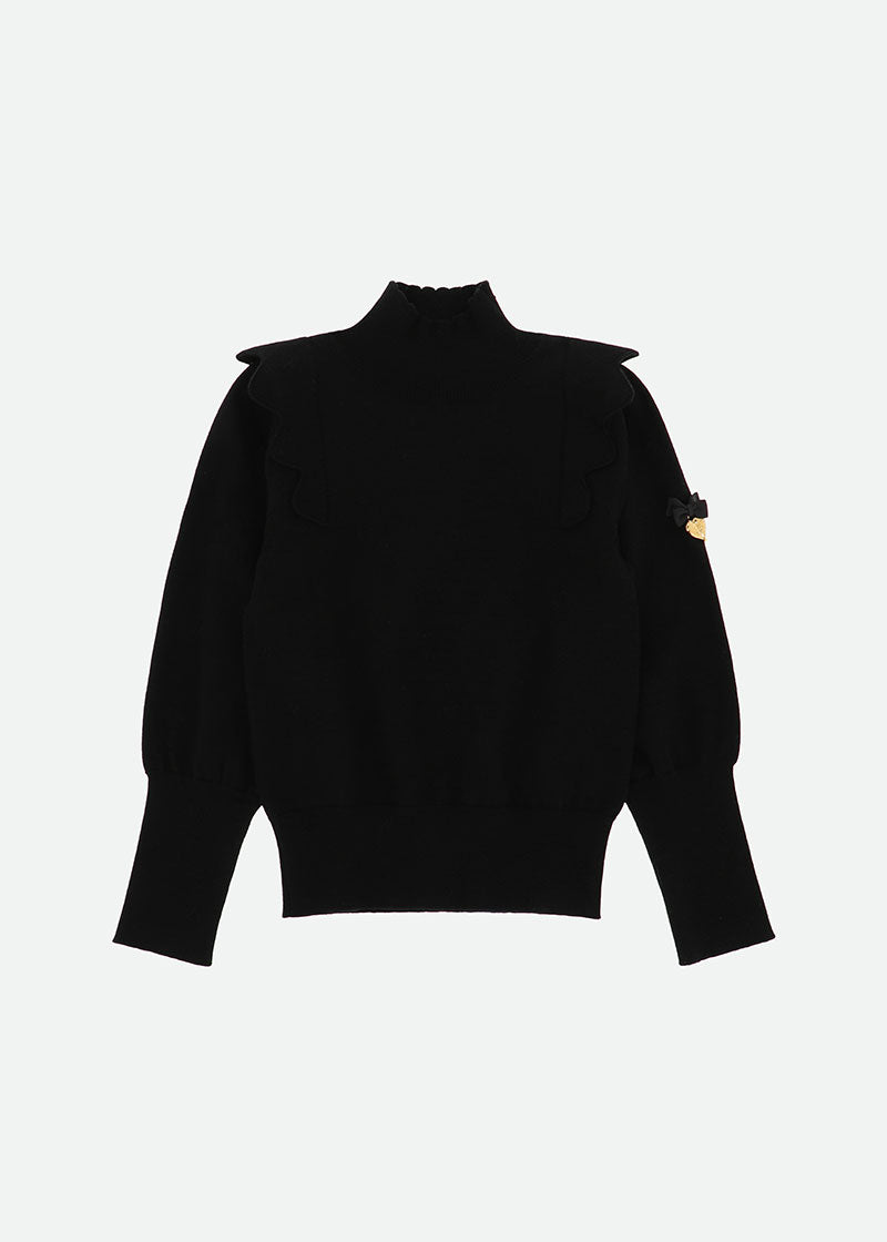 Girl's Black Knit Jumper | Angel's Face