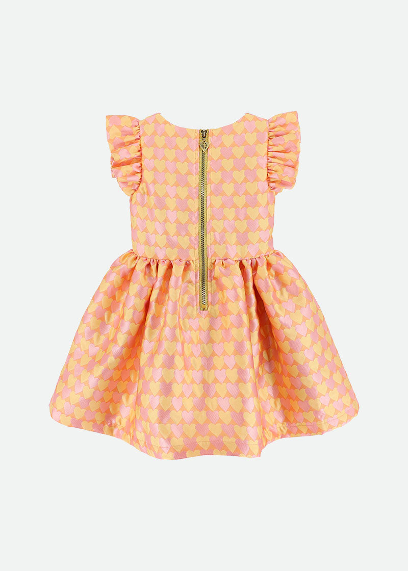 Alba Dress Apricot Hearts