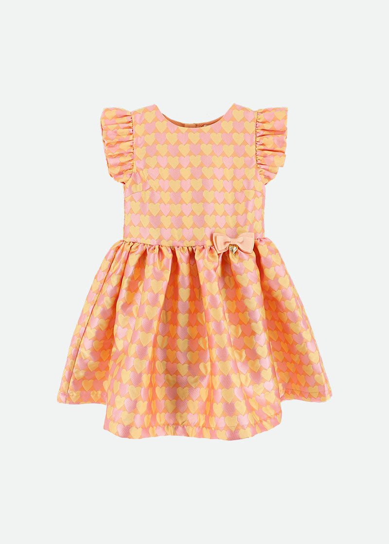 Alba Dress Apricot Hearts