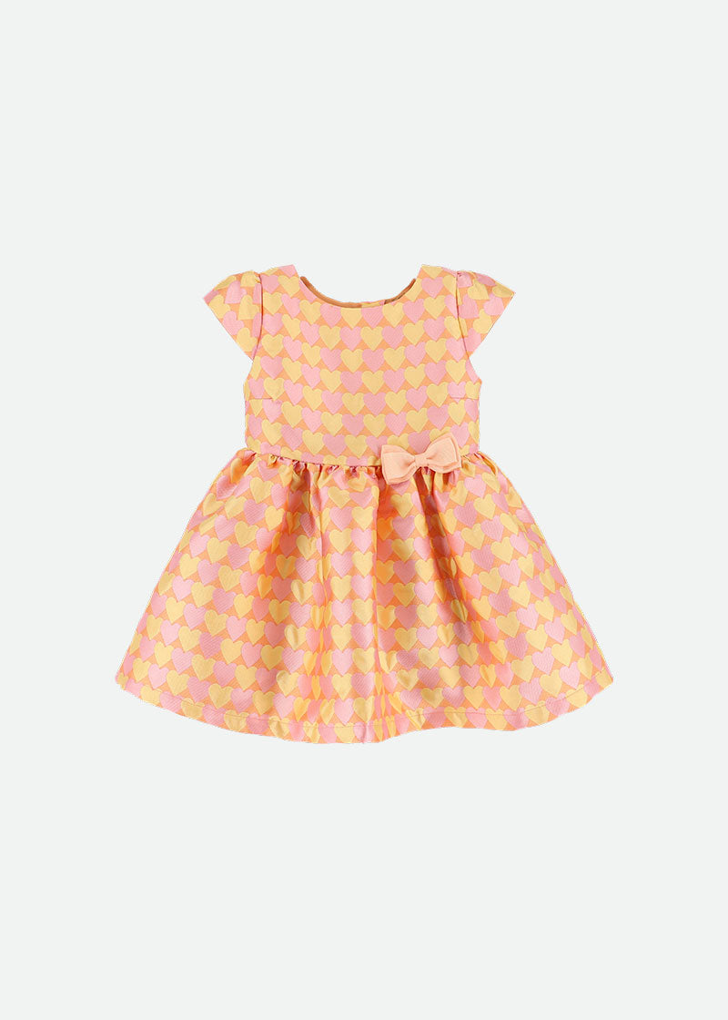 Alba Baby Dress Apricot Hearts