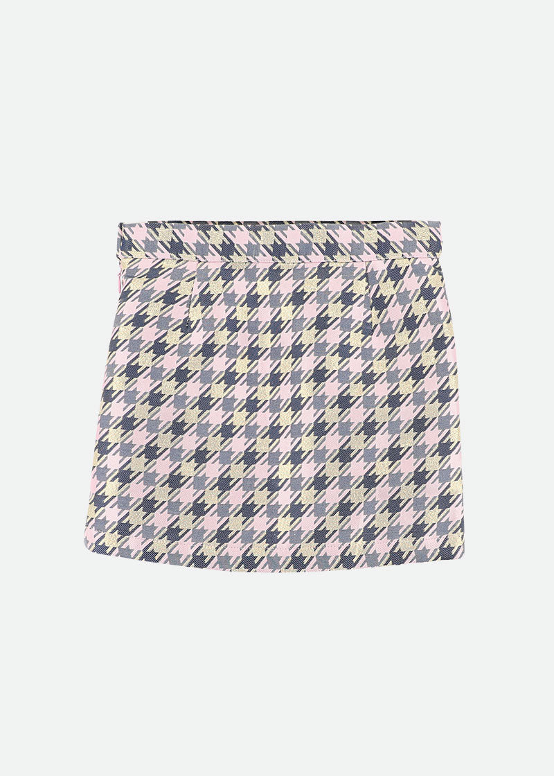 Aleta Houndstooth Skirt Lilac