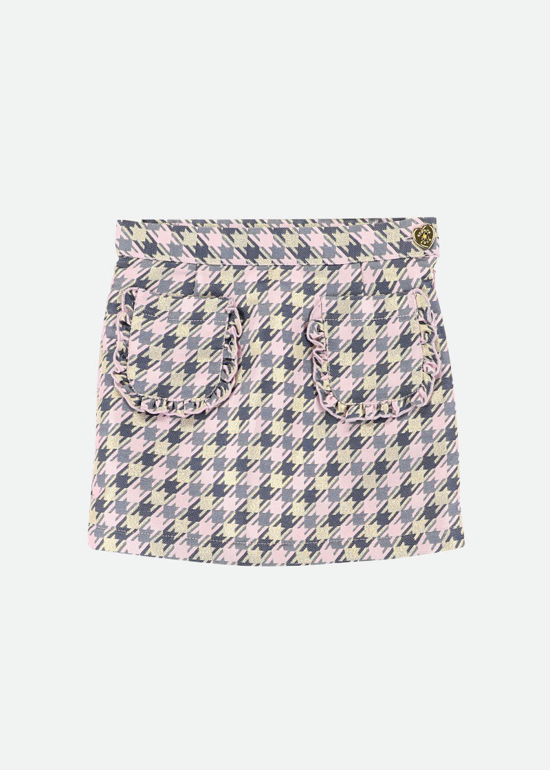 Aleta Houndstooth Skirt Lilac