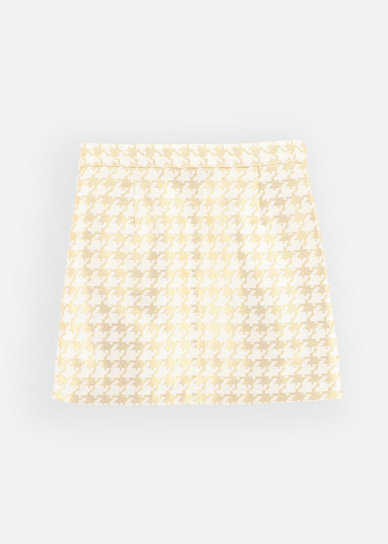 Aleta Houndstooth Skirt Snowdrop