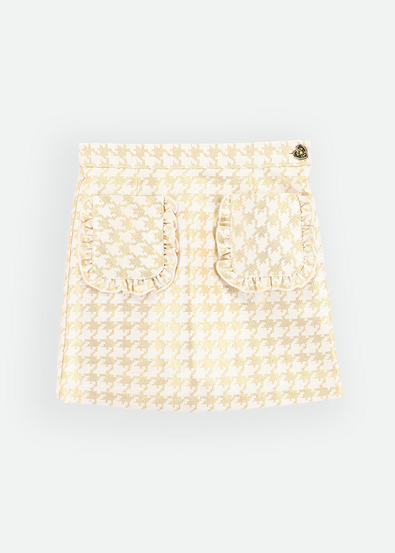 Aleta Houndstooth Skirt Snowdrop