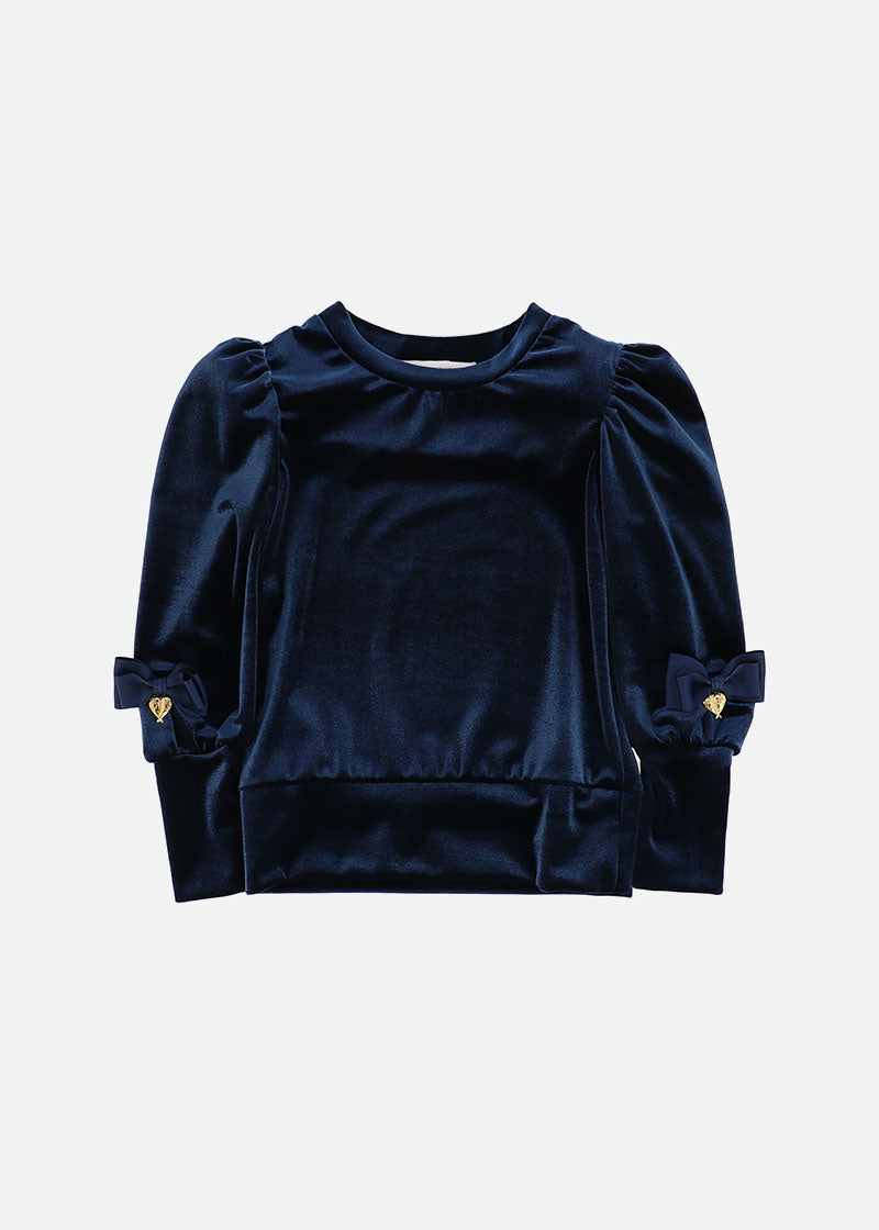 Astra Velvet Top Navy