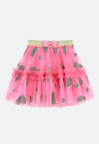 Barbarella Tulle Skirt With Hearts Hot Pink