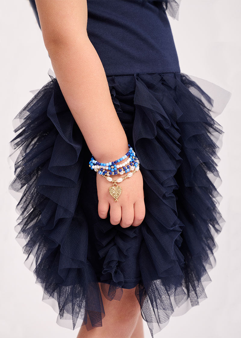 Blue Flower Bracelet Set