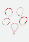 Pink And Red Bracelet Set