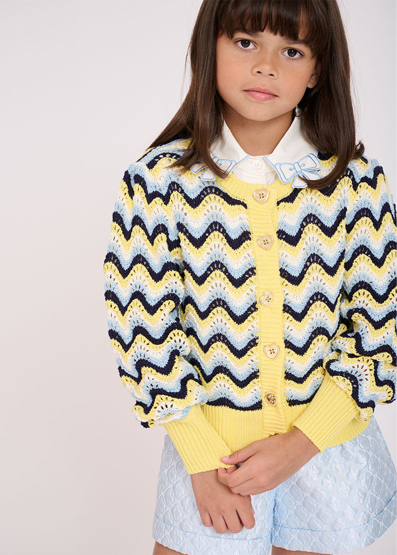 Lemon yellow cheap cardigan sweater