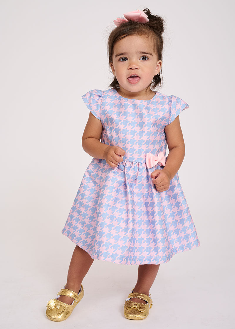 Calypso Baby Houndstooth Dress Blue