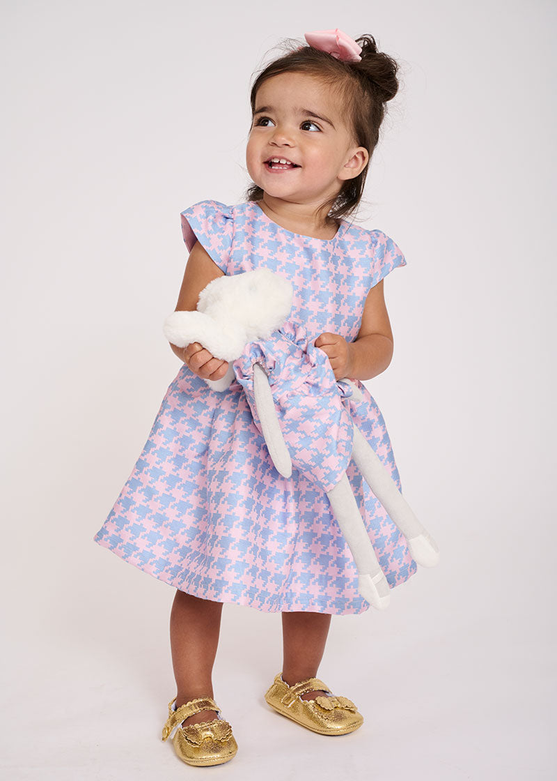 Calypso Baby Houndstooth Dress Blue