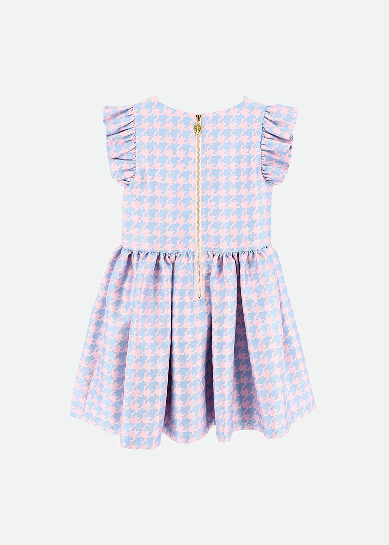 Calypso Houndstooth Dress Blue