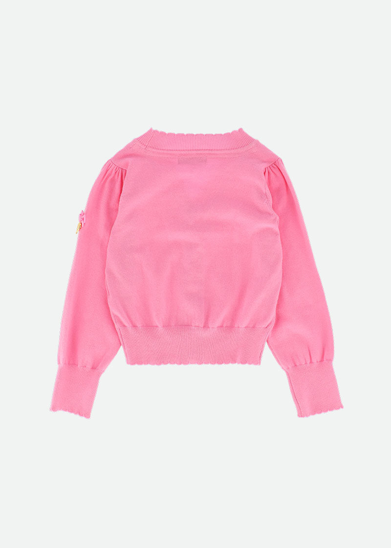 Cat Cardigan Sweater - Pink