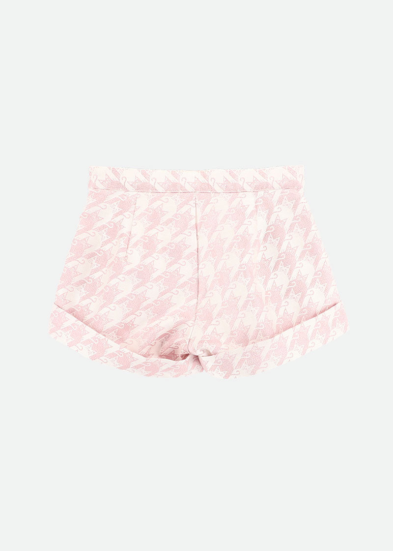 Cat Jacquard Shorts Snowdrop