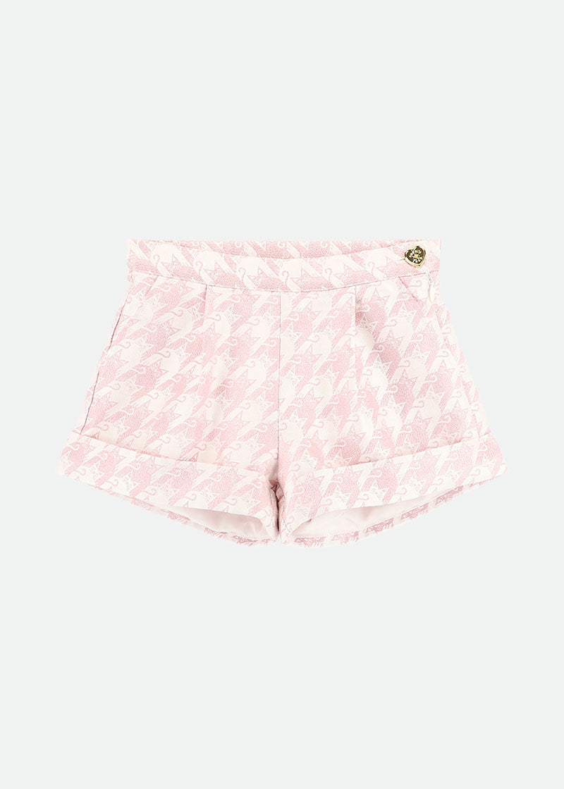 Cat Jacquard Shorts Snowdrop