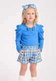 Girl's Sparkle Shorts Blue Gold | Angel's Face