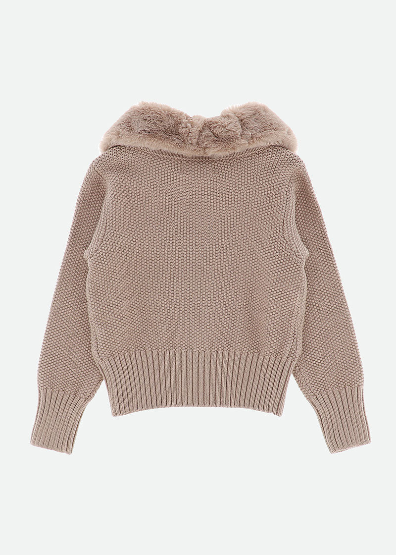 Celine Zip Cardigan Sand