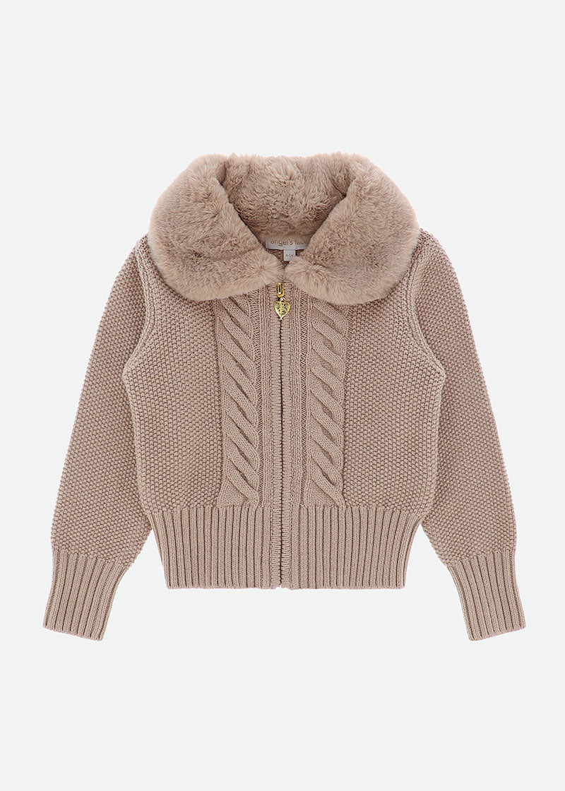 Celine Zip Cardigan Sand
