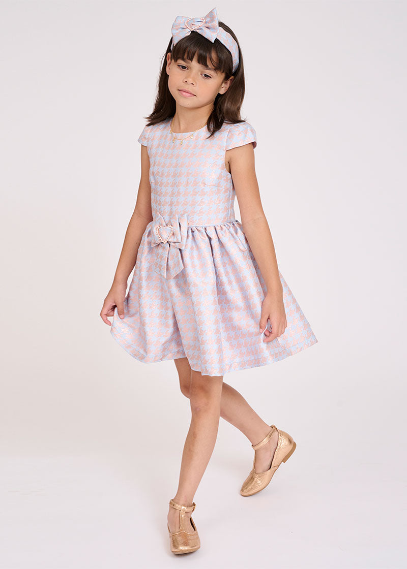 Chess Houndstooth Dress Blue Rose Gold