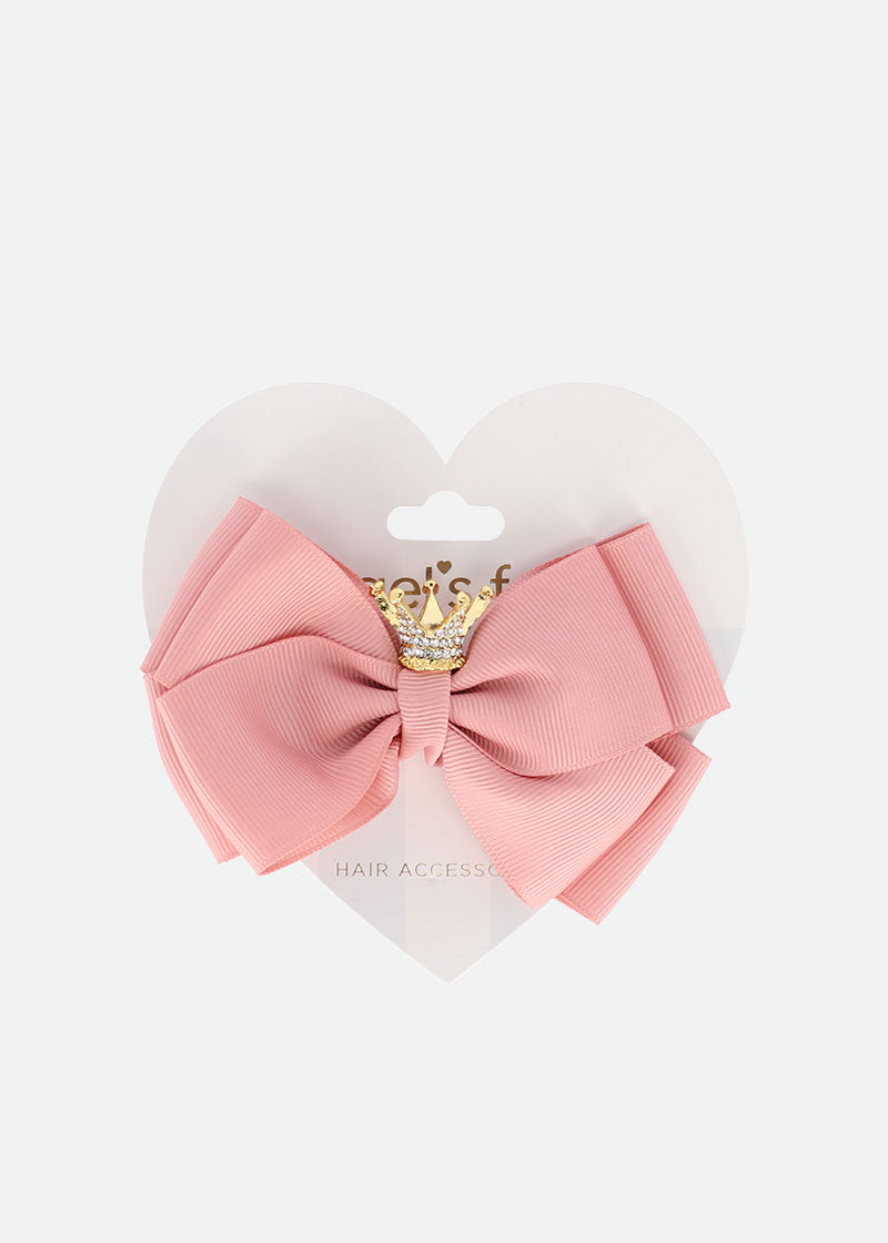 Crown Big Bow Blush Pink