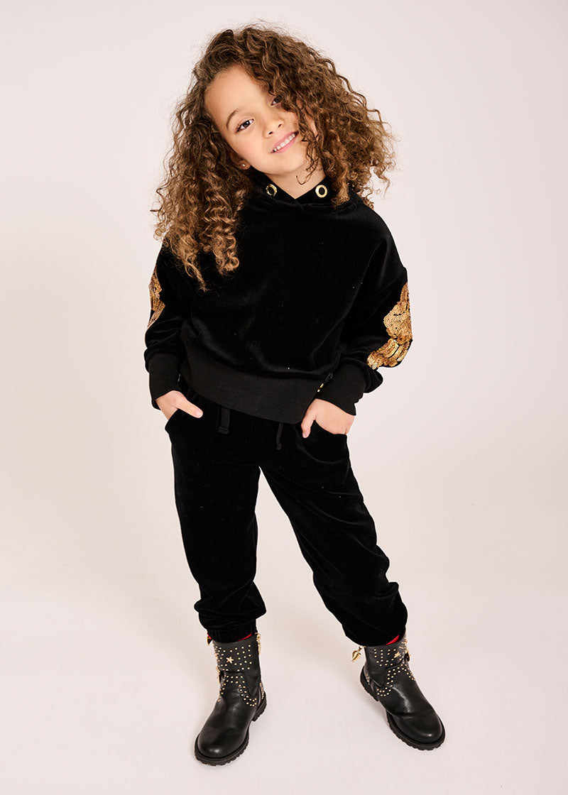 Dacota Velour Jogger Black