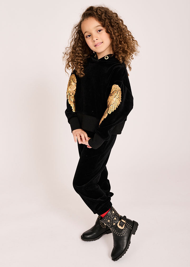 Dacota Velour Jogger Black