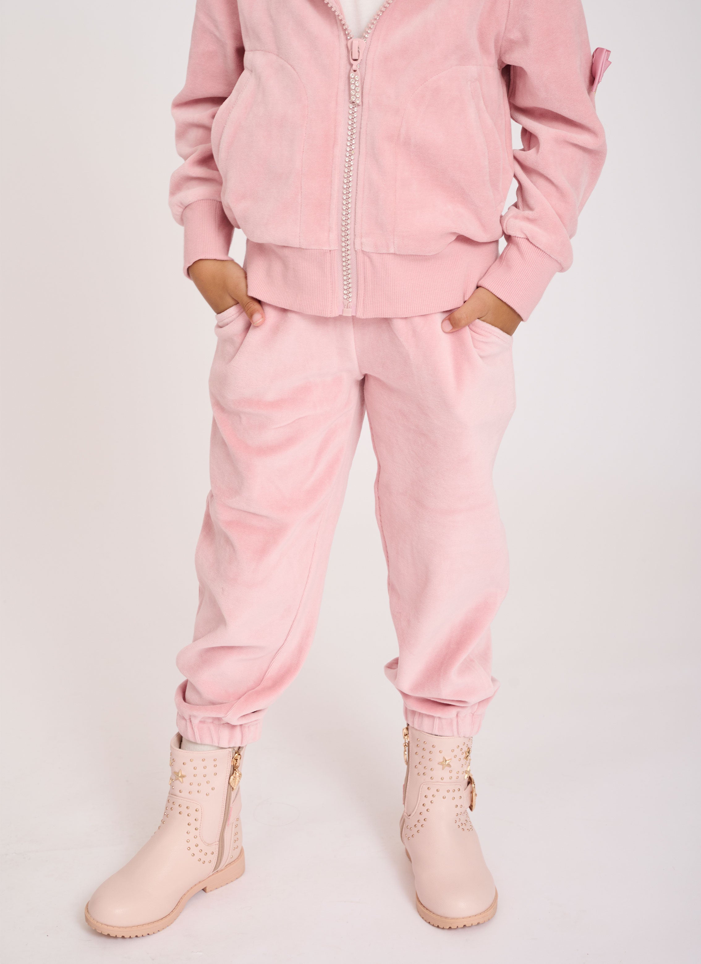 Dacota Velour Jogger Tea Rose