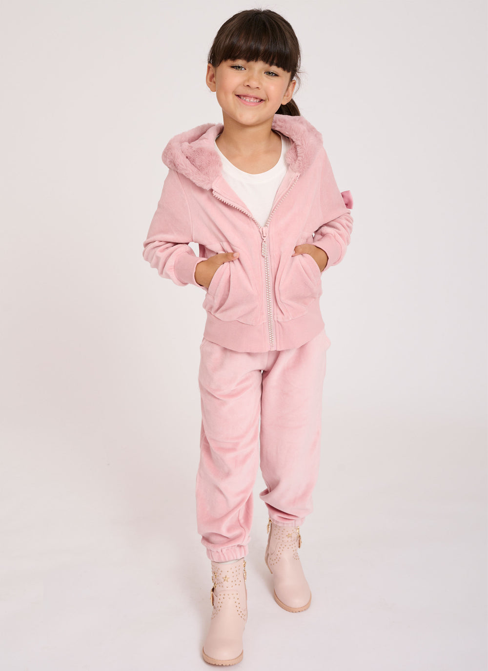 Dacota Velour Jogger Tea Rose