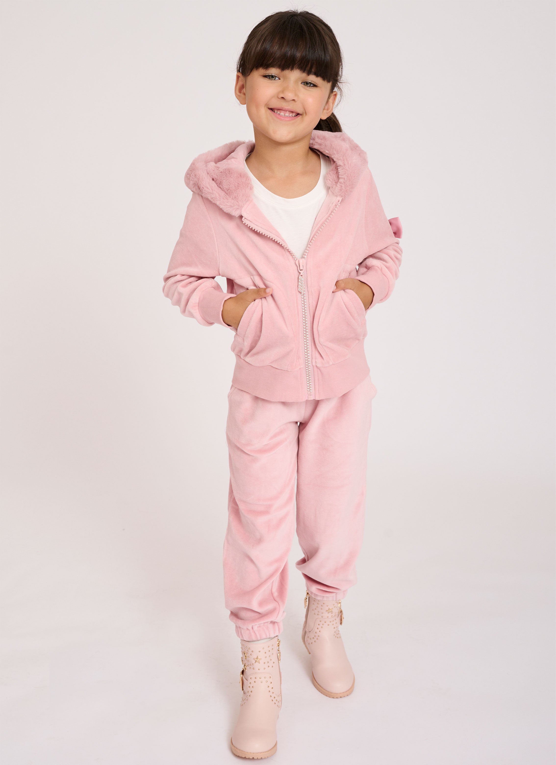Dacota Velour Jogger Tea Rose