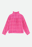 Dana Houndstooth Blouse Pop Pink