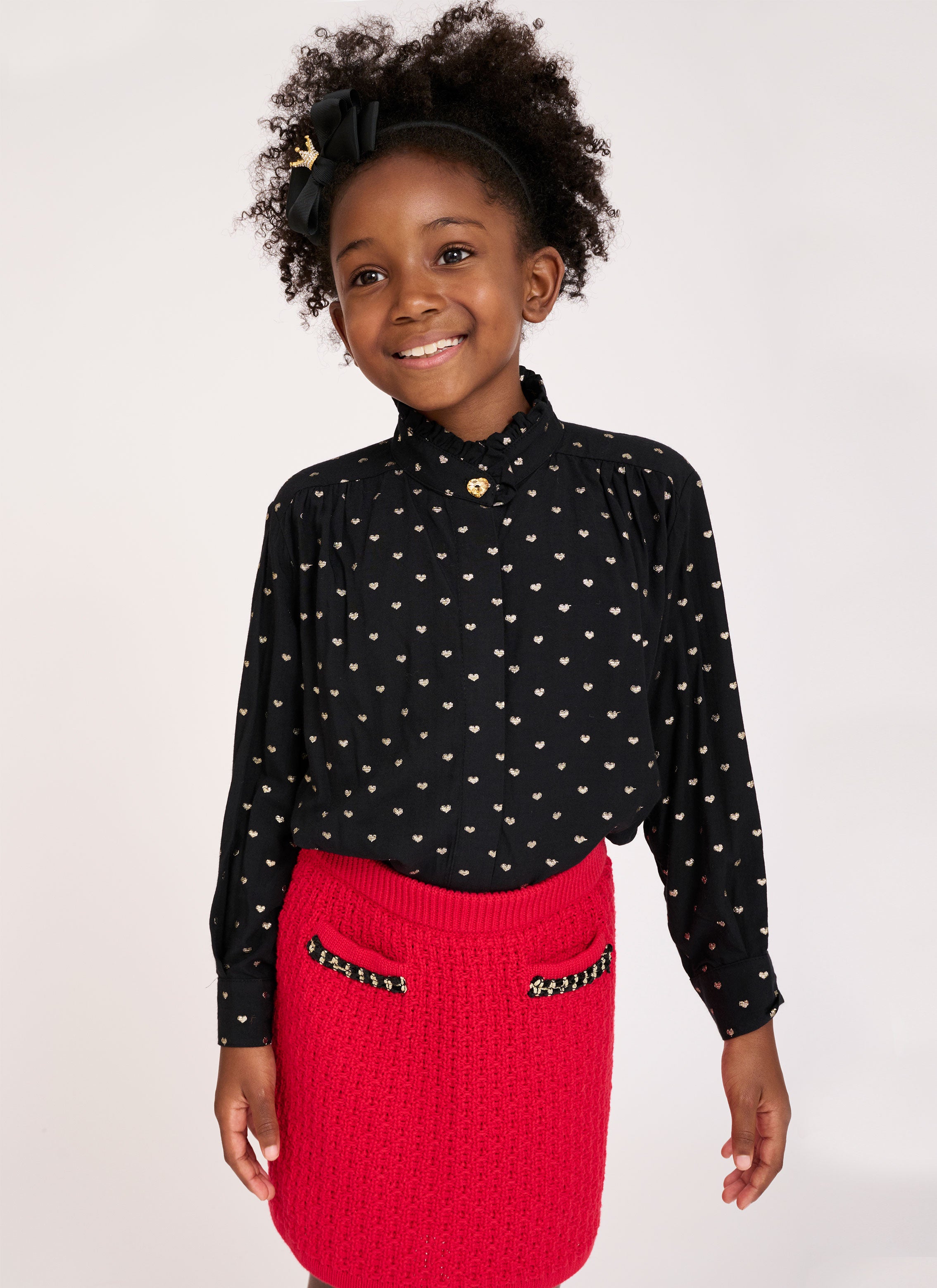 Dana Heart Blouse Black