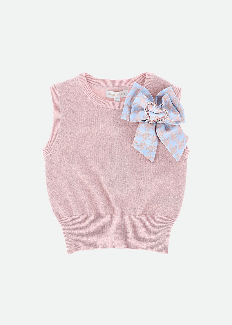 Denver Top With Houndstooth Bow Blush