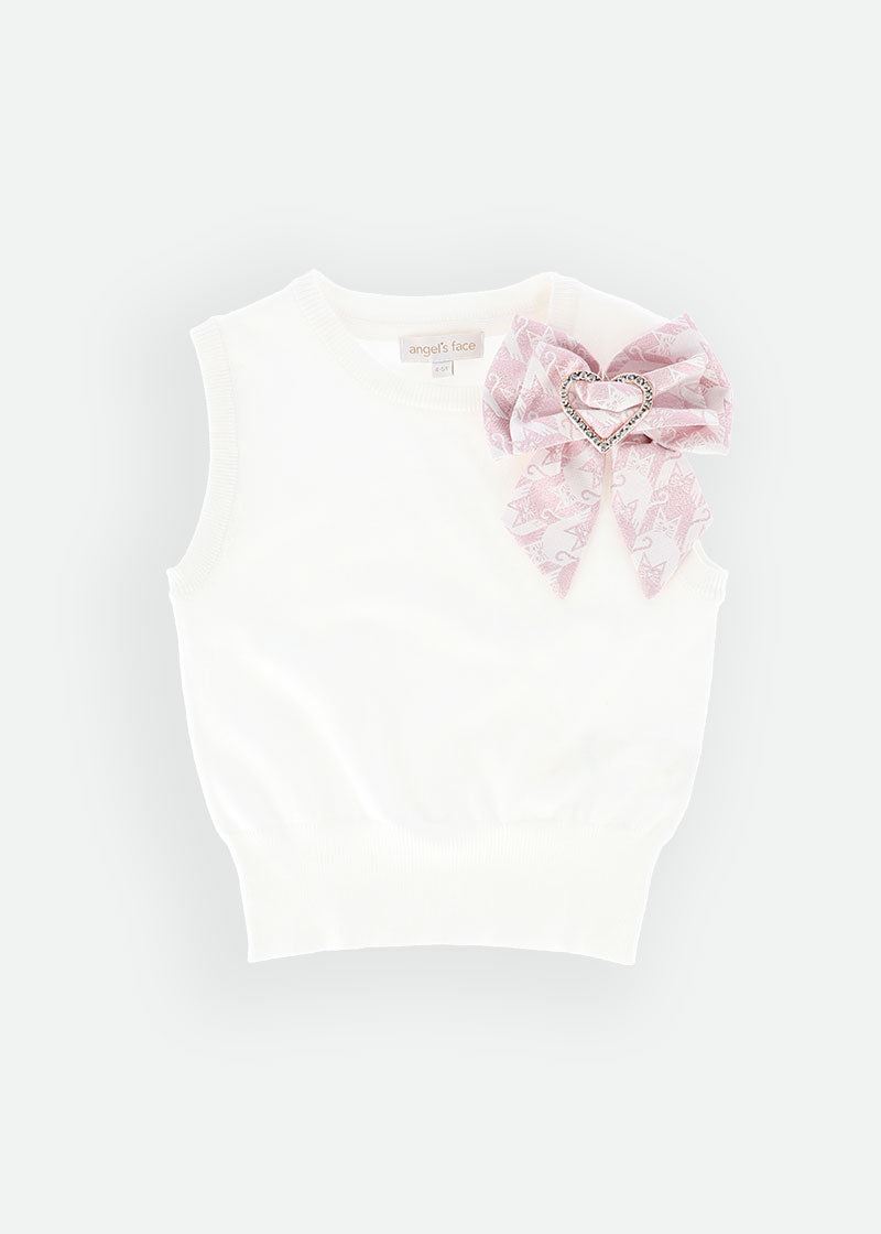Denver Top With Cat Bow Snowdrop