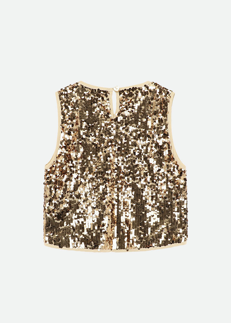 Diva Sequin Top Gold