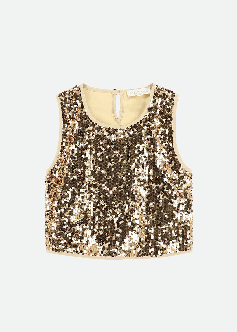 Diva Sequin Top Gold