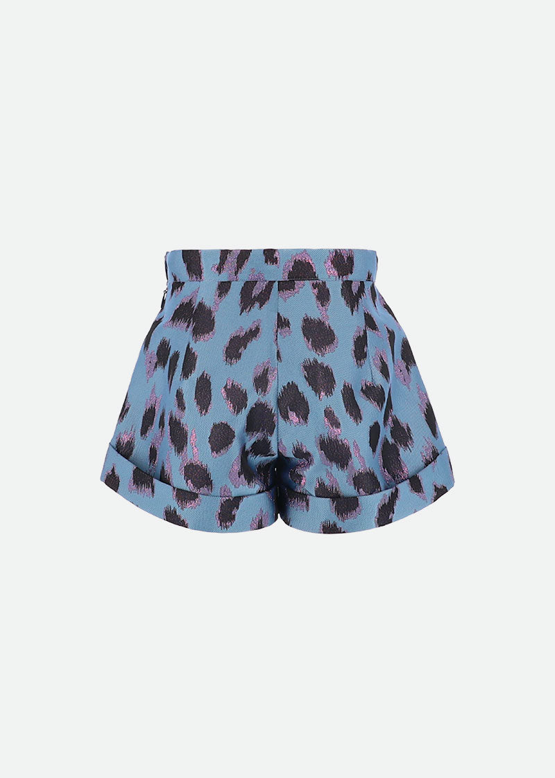 Ella Shorts Blue Leopard