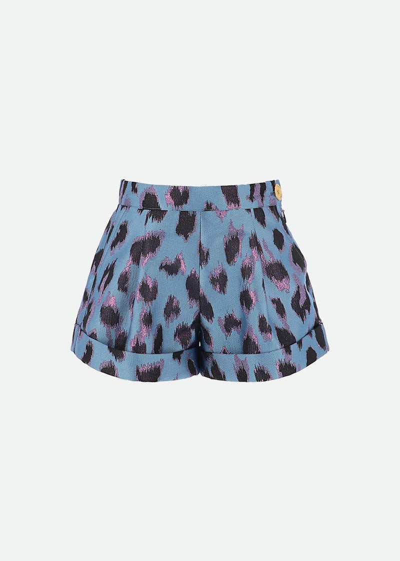 Ella Shorts Blue Leopard