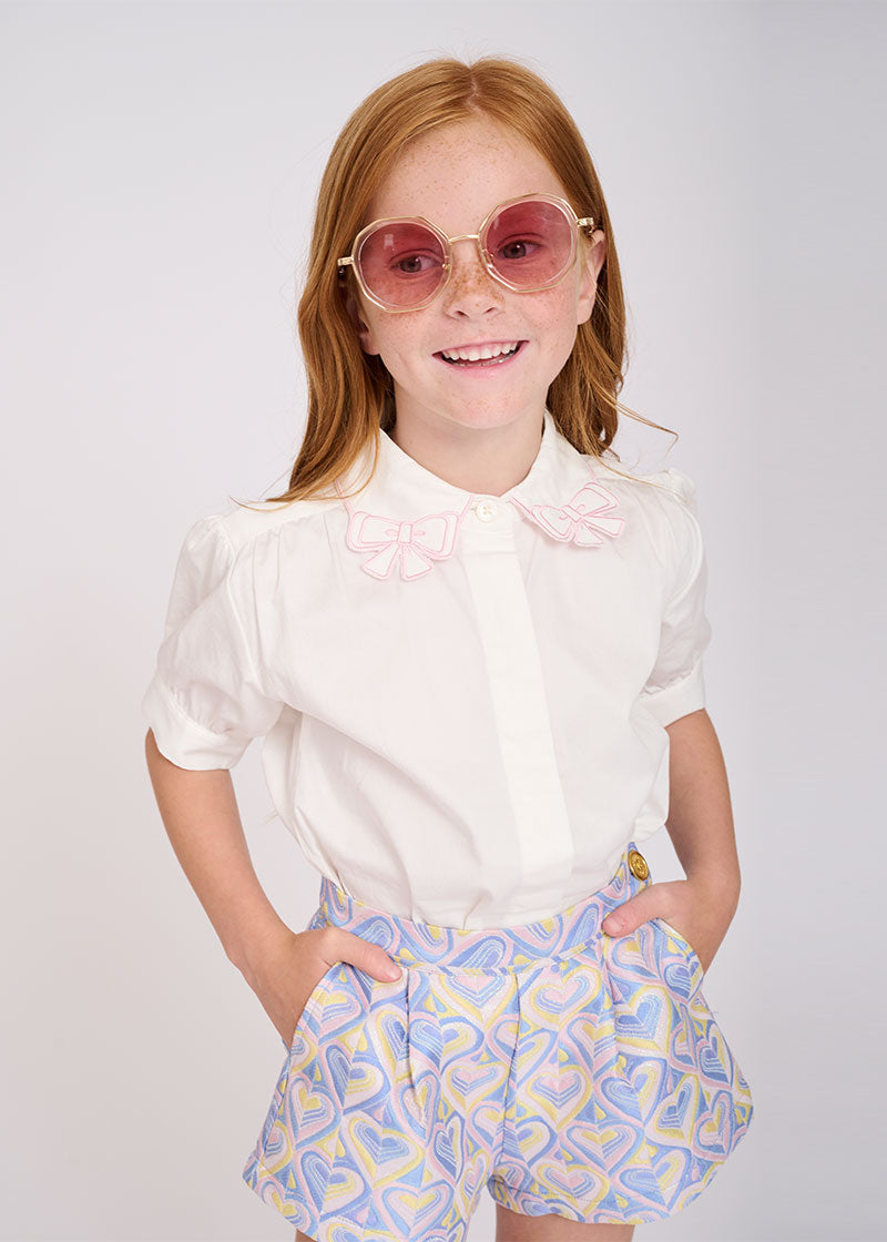 Elouise Sslv Blouse White Pink