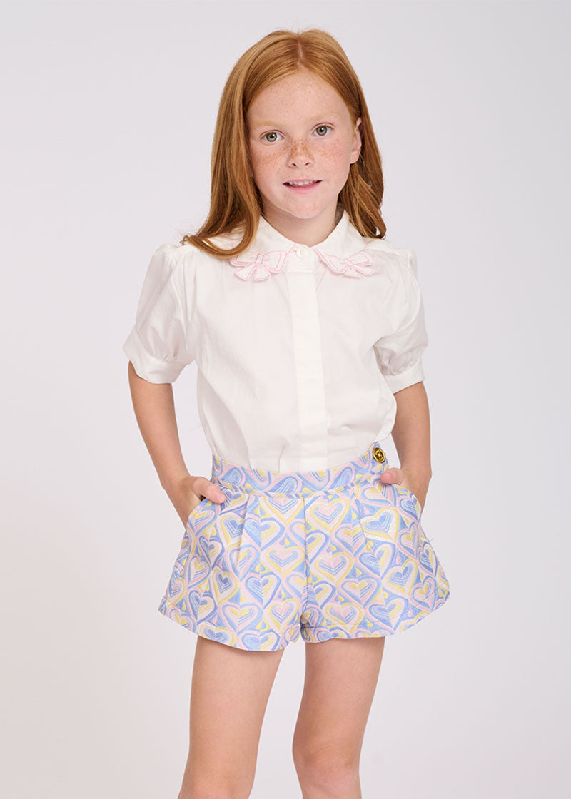 Elouise Sslv Blouse White Pink