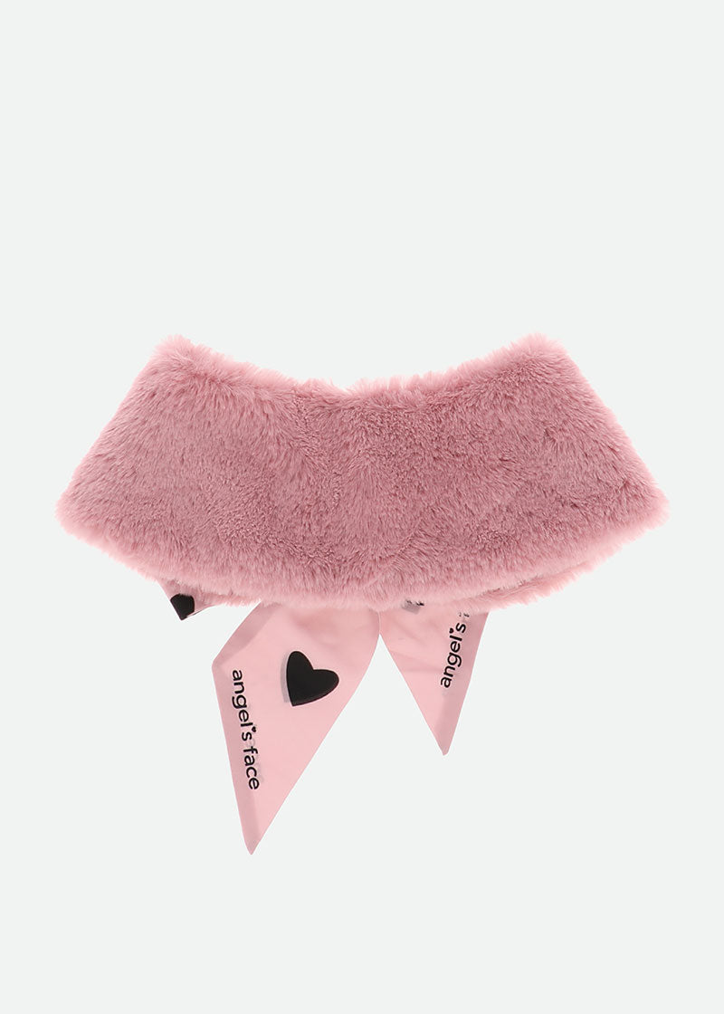 Emerline Faux Fur Collar Tea Rose