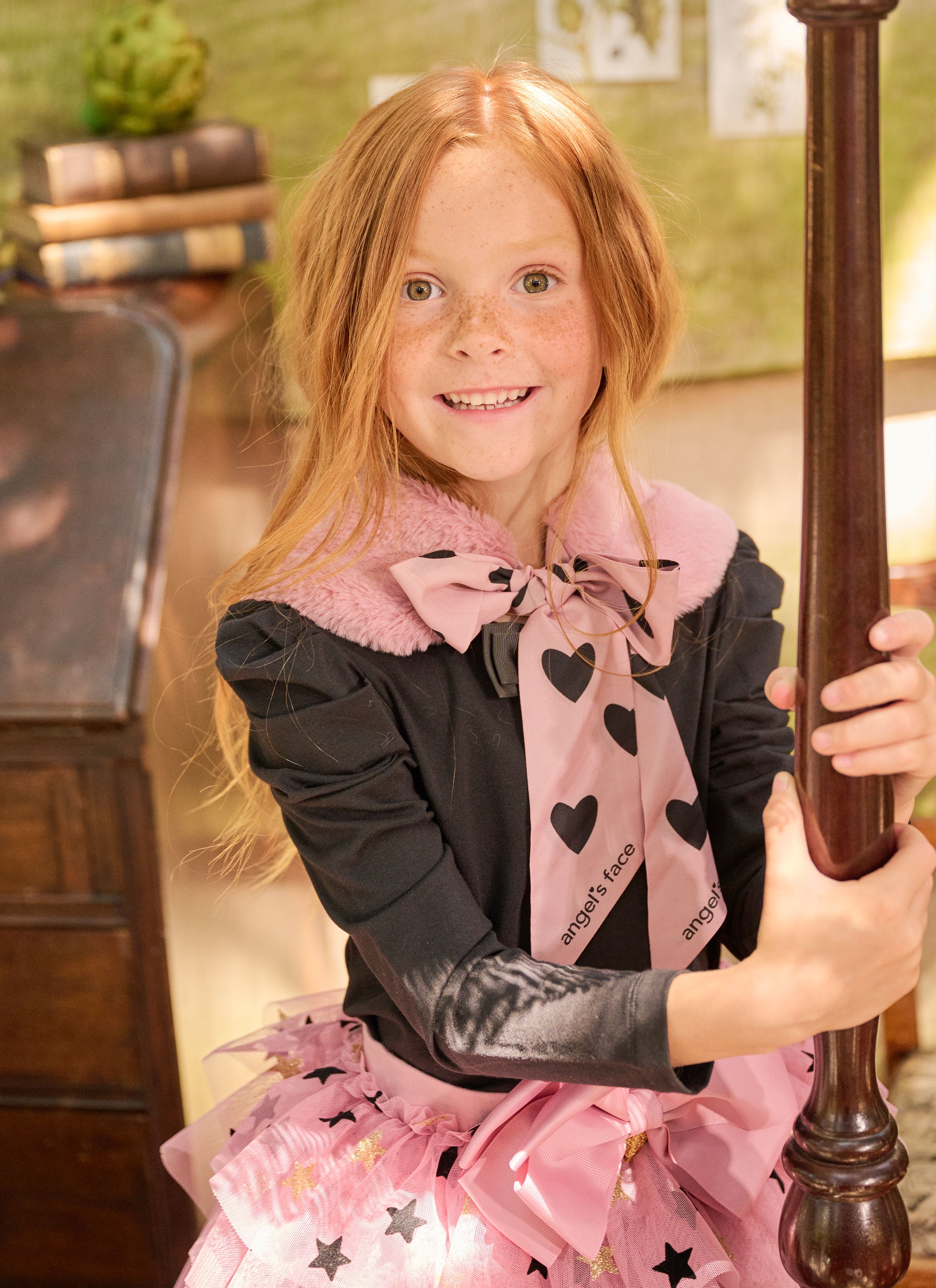 Emerline Faux Fur Collar Tea Rose