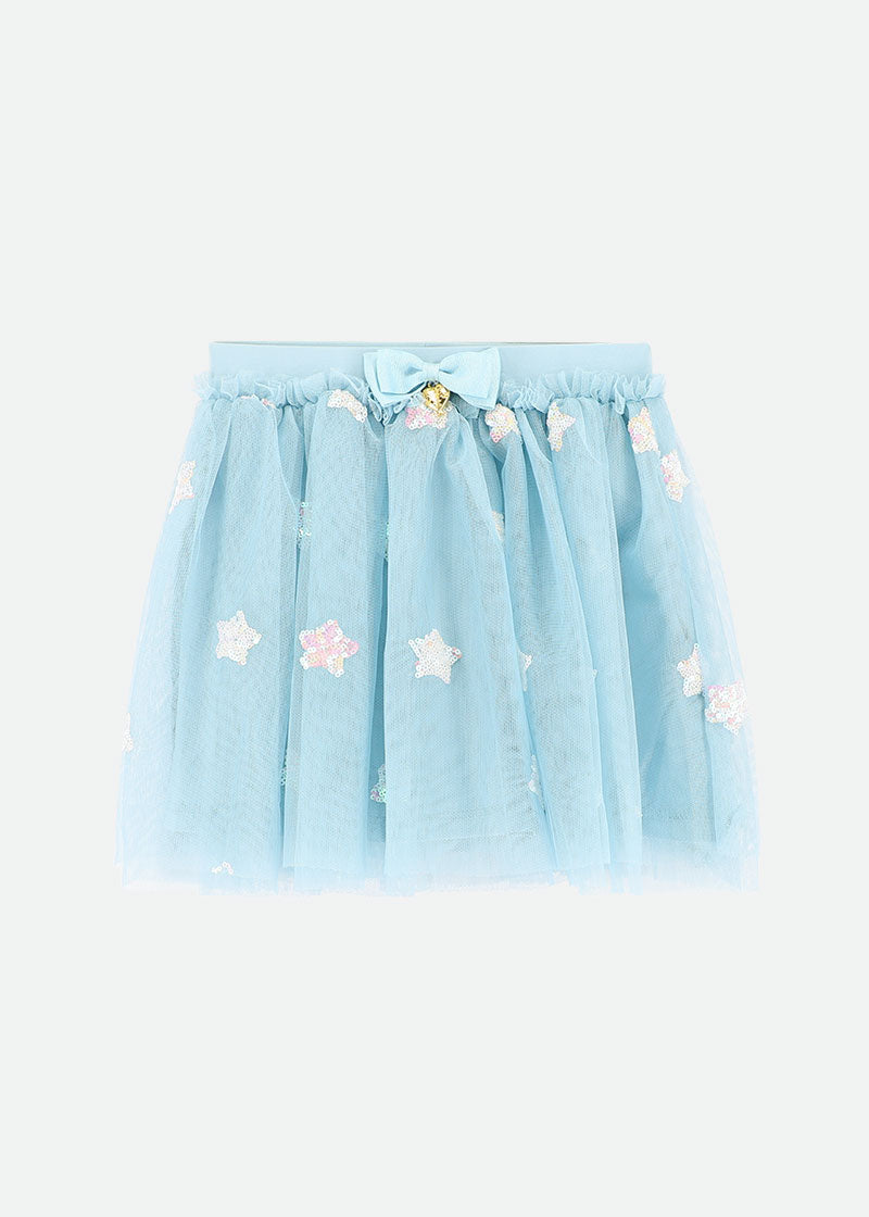 Erika Sequin Star Skirt Porcelain Blue