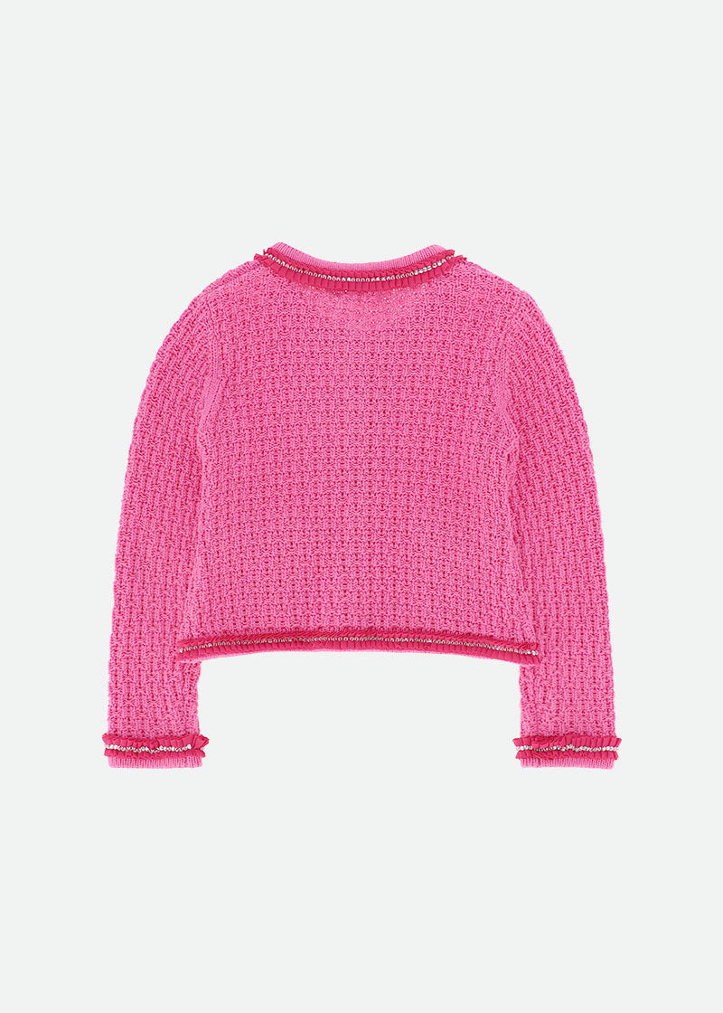 Eugenie Knitted Jacket Pop Pink