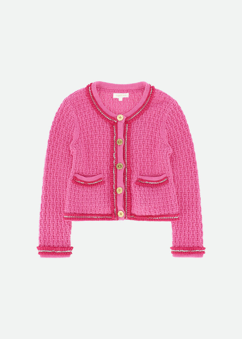 Eugenie Knitted Jacket Pop Pink – Angel's Face